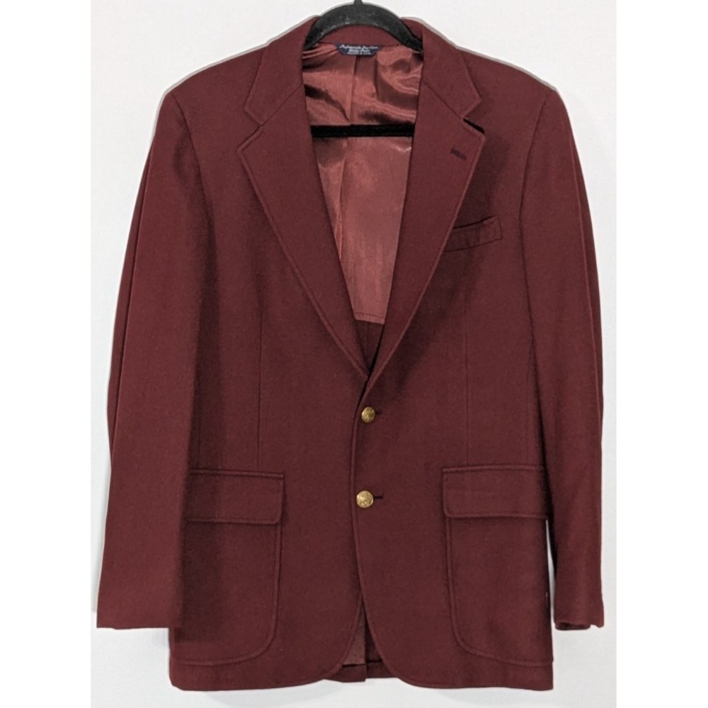 Vintage 70s/80s Cricketeer Red/Maroon Blazer Sport Coat Grandpa Retro Union 36R